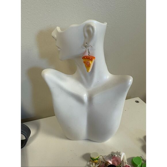 Orange Cream Sickle Pie Statement Earrings - Picture 2 of 3